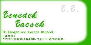 benedek bacsek business card
